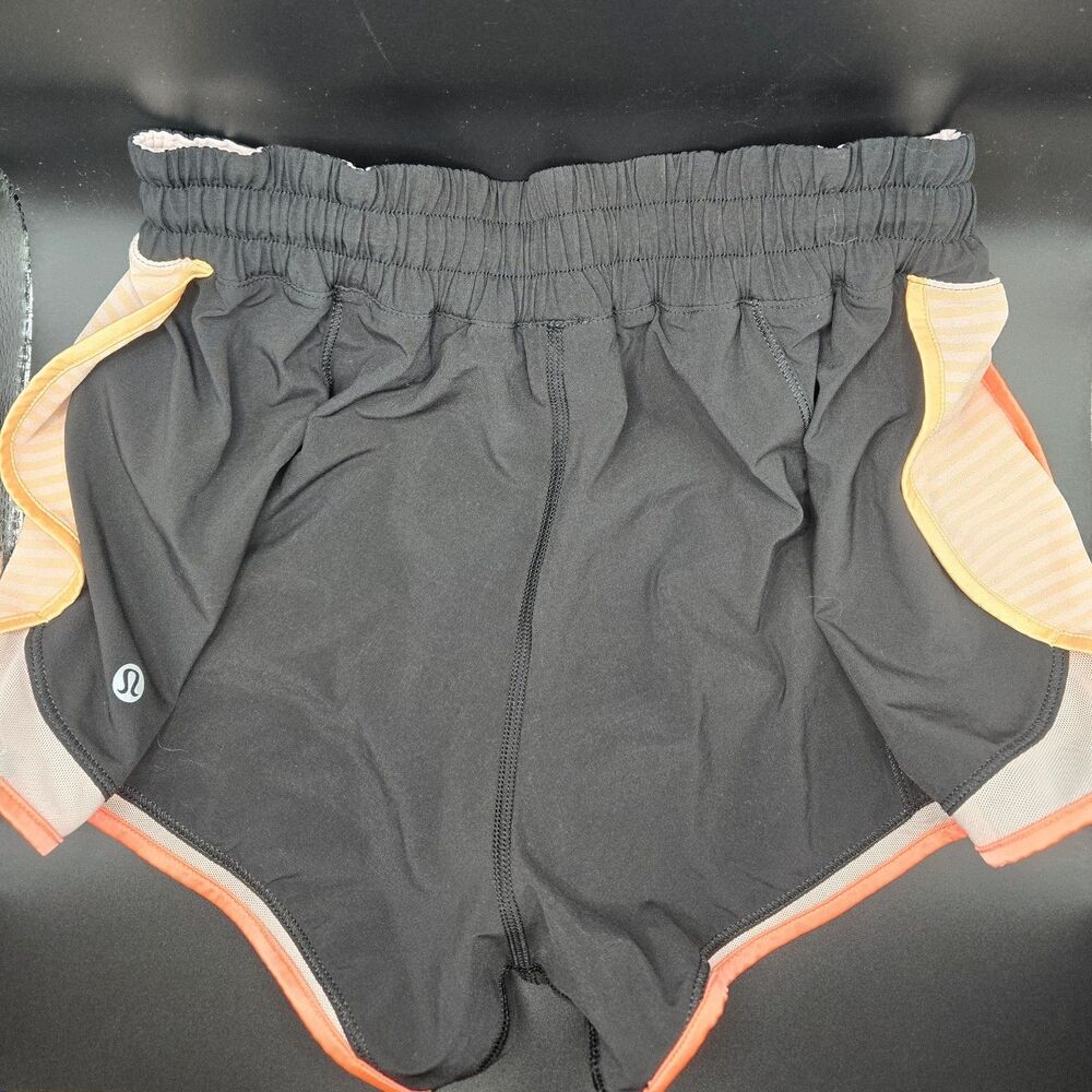 Lululemon Super Squad Running Shorts Size 6 Black Coral Pink 2015 Vintage - Picture 5 of 5